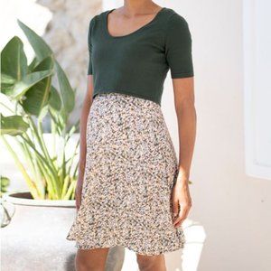 Green floral maternity and nursing dress from Seraphine